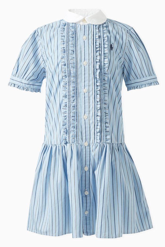 

Striped Dress in Cotton, Blue