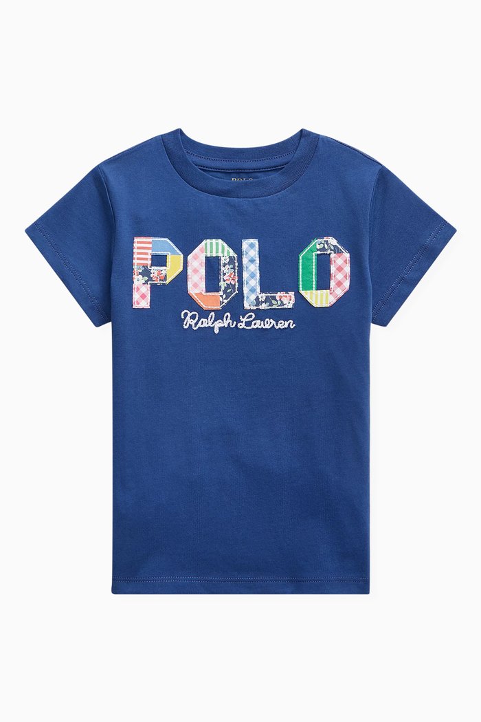

Mixed-Logo T-shirt in Cotton-jersey, Blue