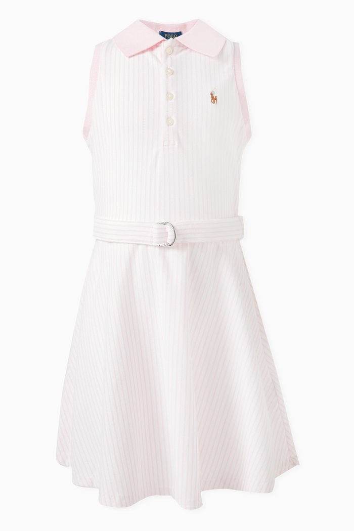 

Striped Dress in Cotton, Pink