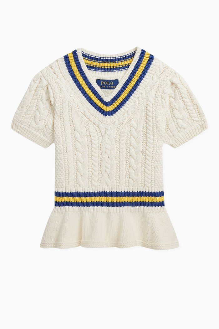 

Cricket Peplum Sweater in Cotton, Multicolour