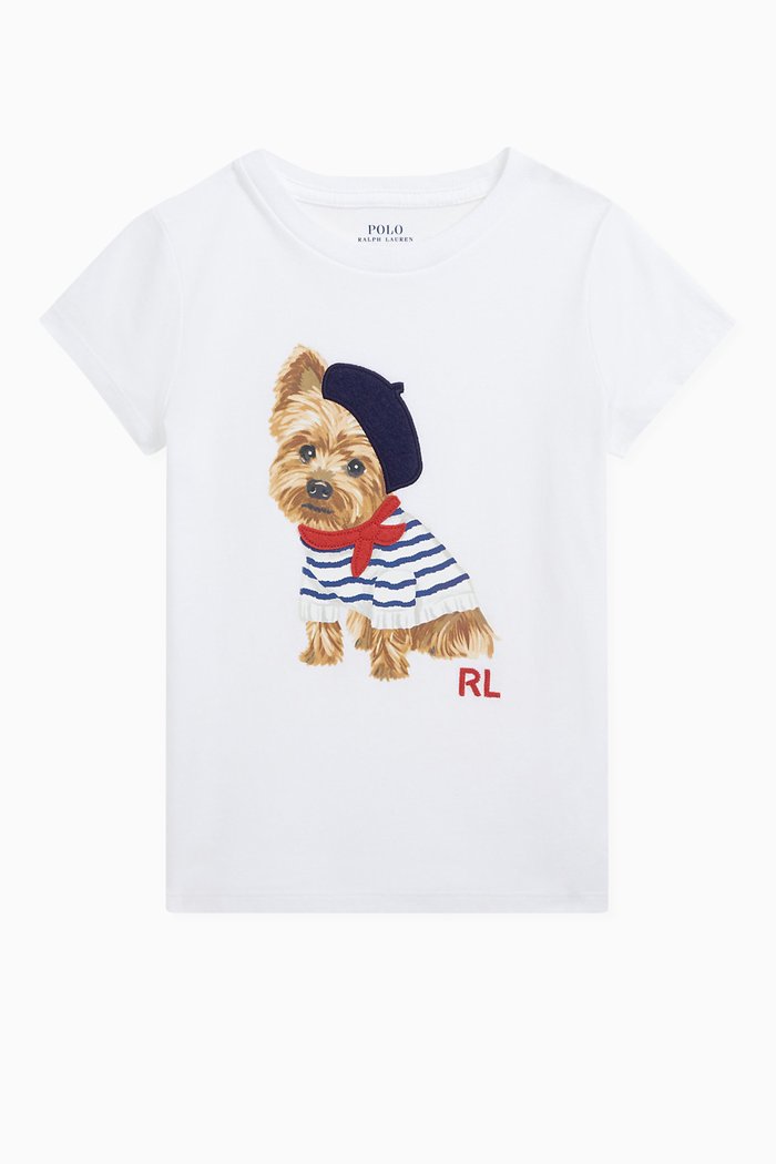 

Dog Print T-shirt in Cotton, White
