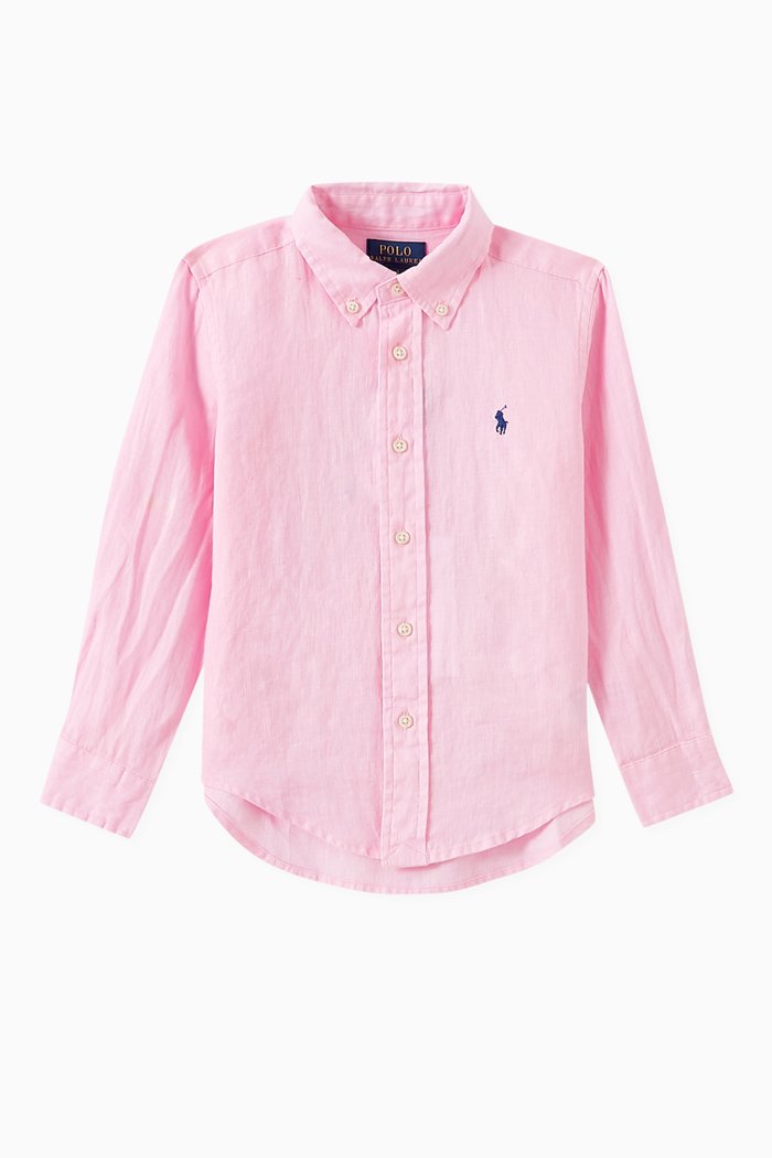 

Logo Shirt in Linen, Pink