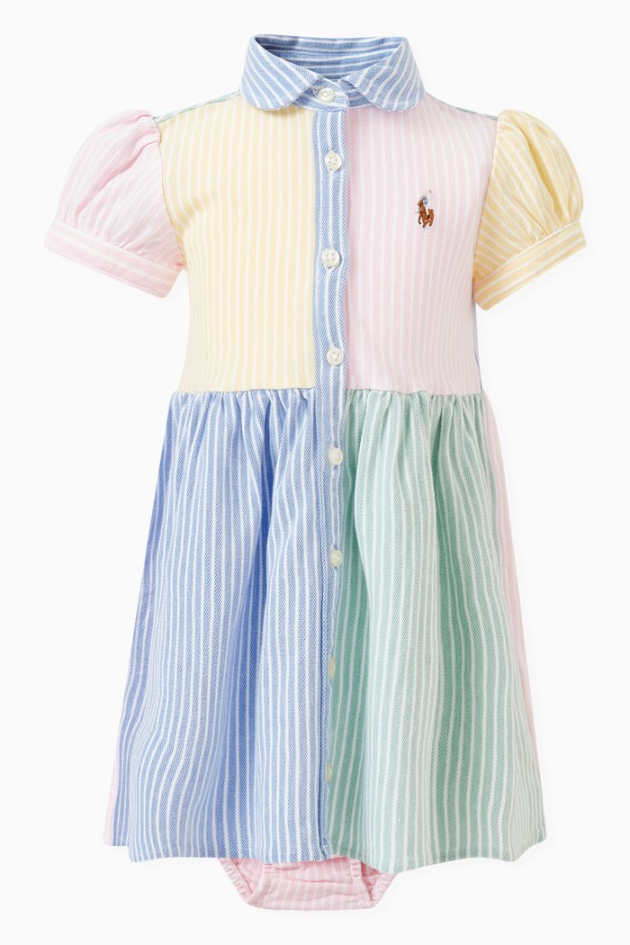

Colour-Block Shirt Dress in Cotton, Multicolour