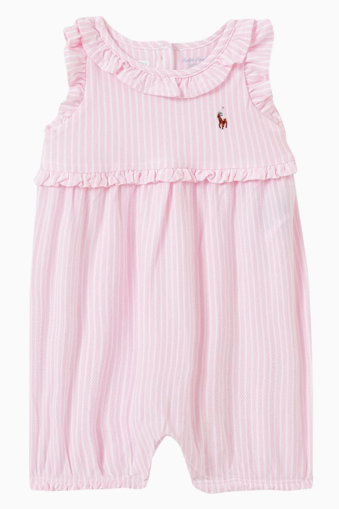 

Striped Romper in Cotton, Pink