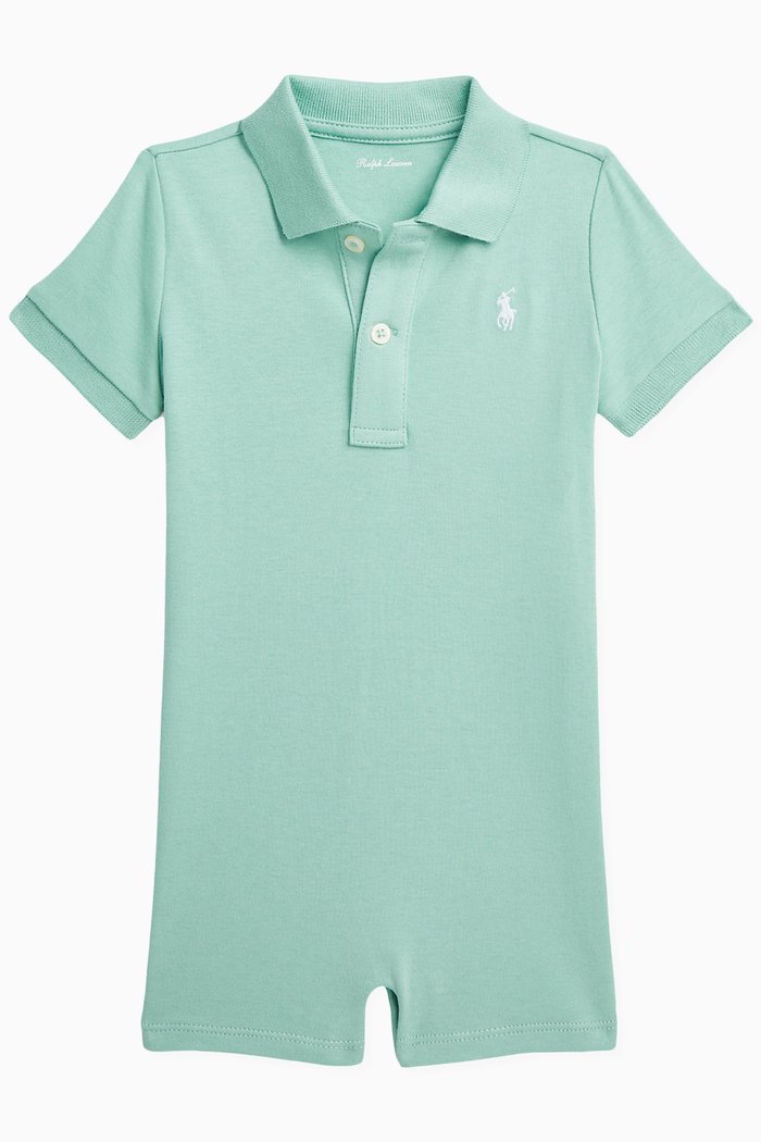 

Polo Romper in Cotton, Green