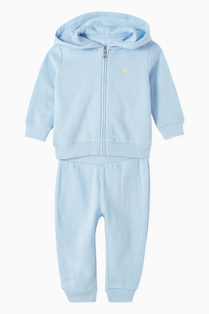 

Hoodie & Pants Tracksuit in Cotton-blend, Blue