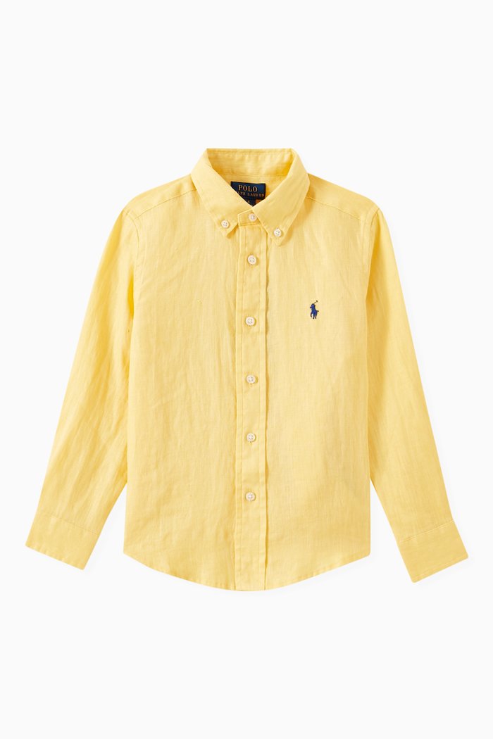 

Logo Shirt in Linen, Yellow