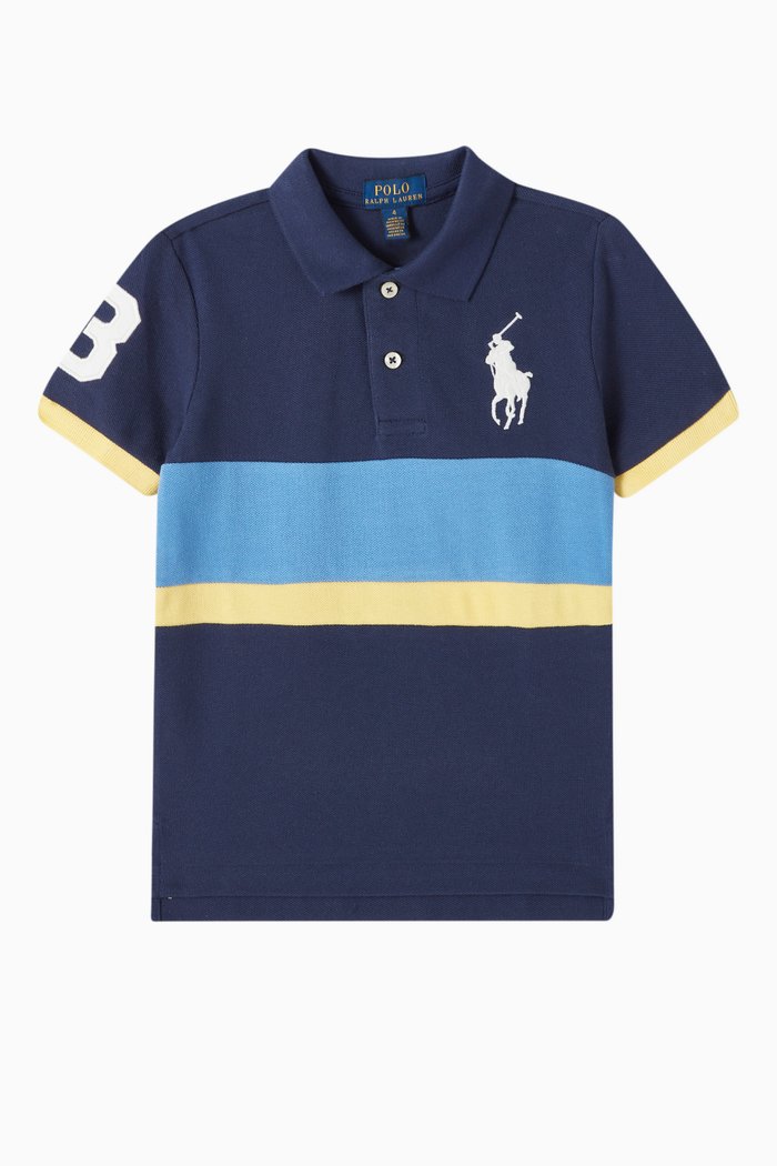 

Logo Polo Shirt in Cotton Pique, Blue