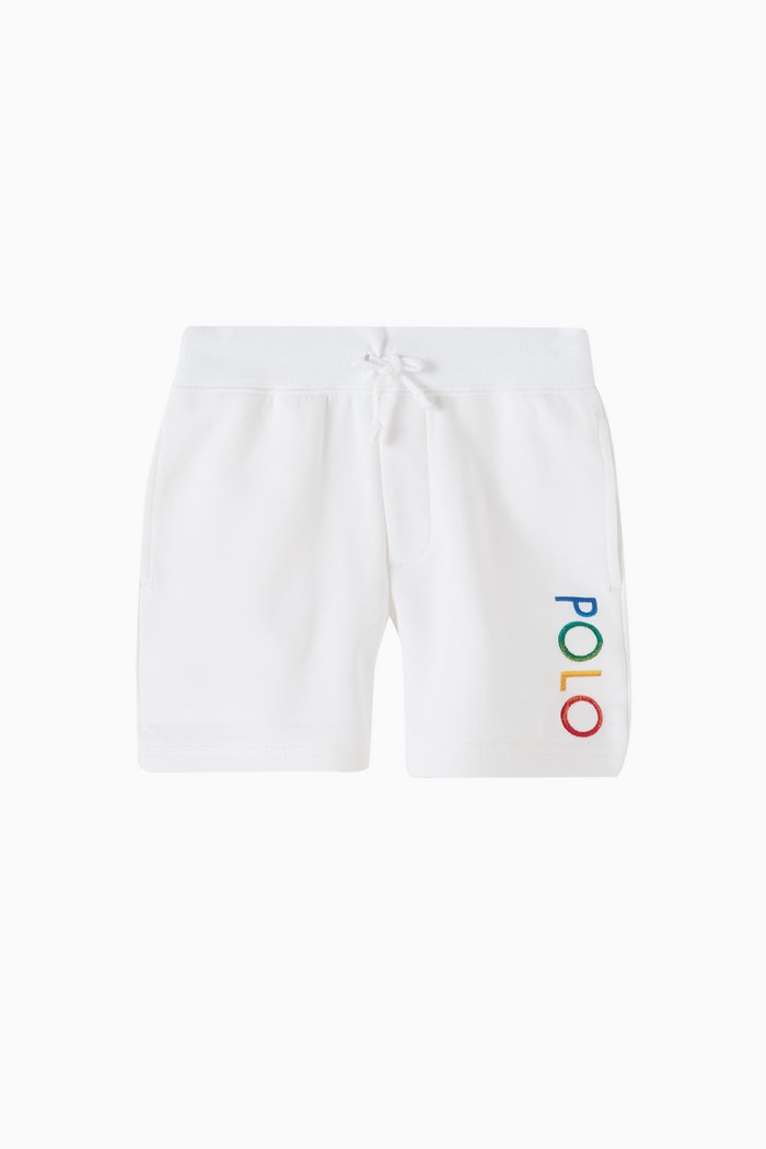 

Logo Embroidered Shorts in Cotton-blend, White