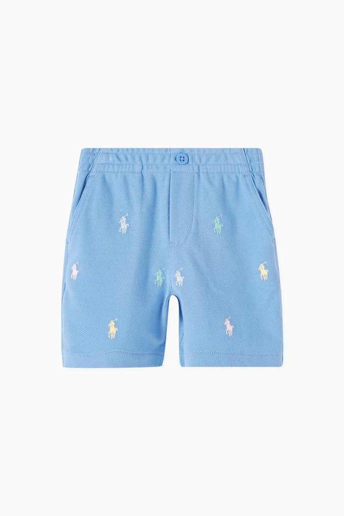 

All-over Logo Shorts in Cotton, Blue
