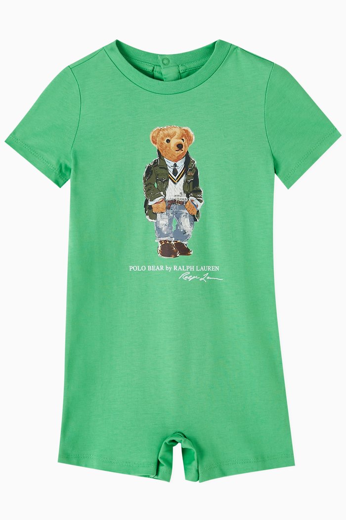 

Polo Bear Romper in Cotton-jersey, Green