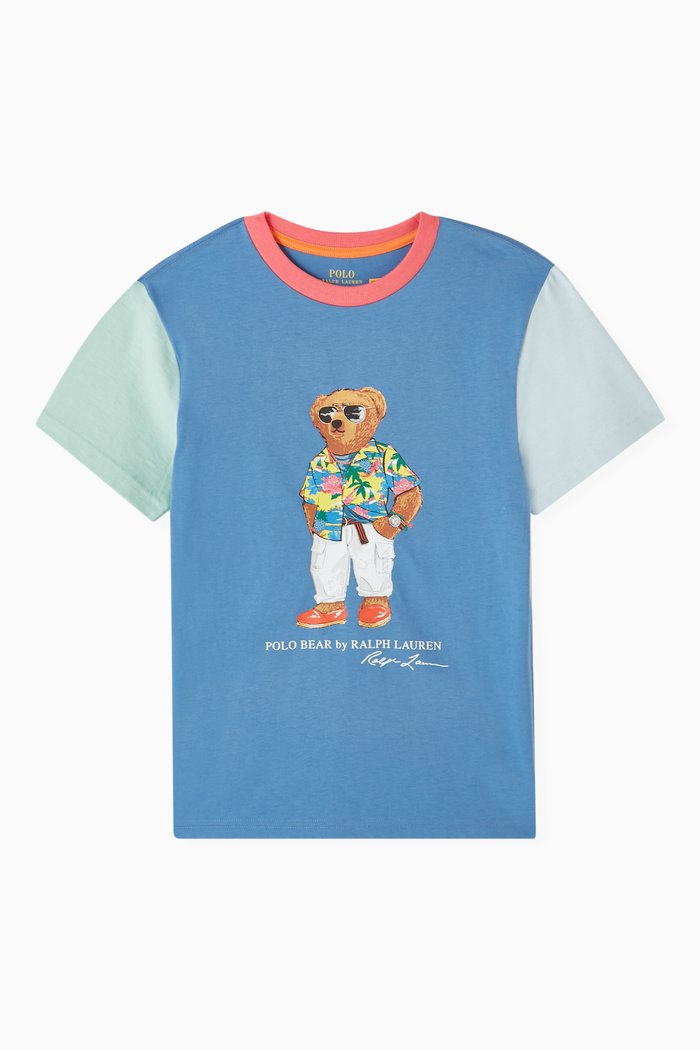 

Polo Bear Colour-Blocked T-shirt in Cotton, Multicolour