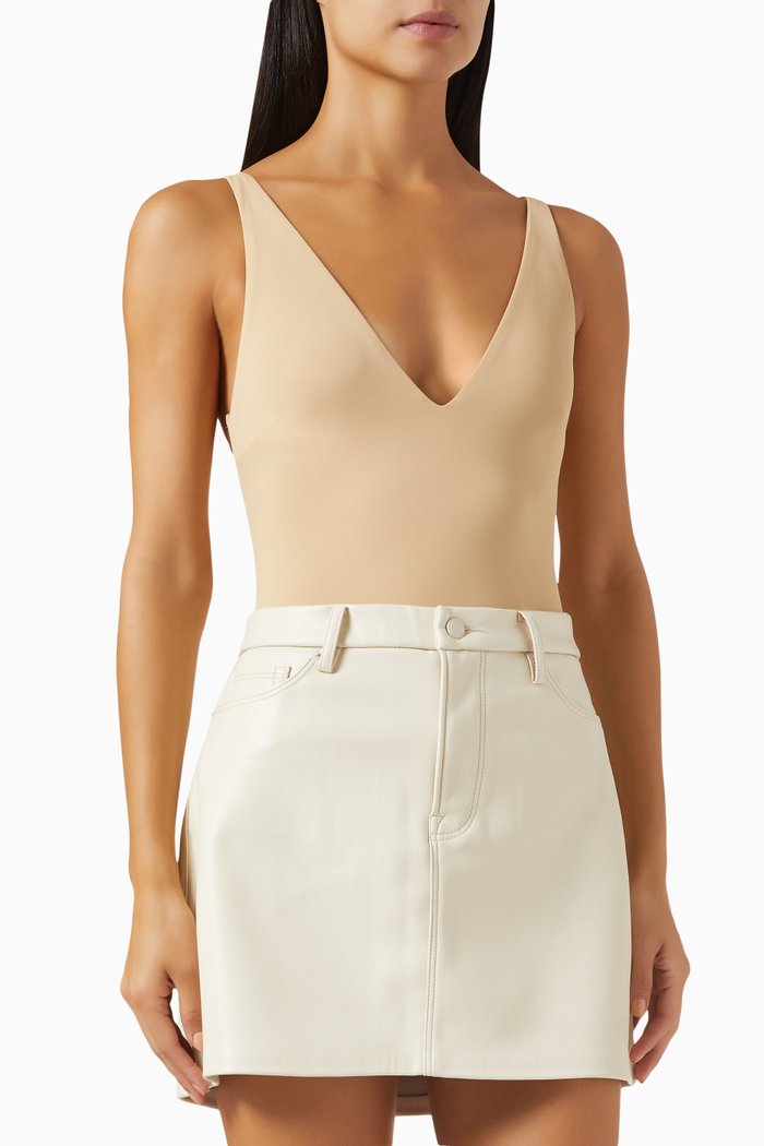 

V-neck Tank Bodysuit in Scuba, Neutral
