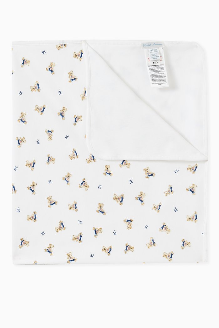 

Bear Print Blanket in Cotton, Multicolour