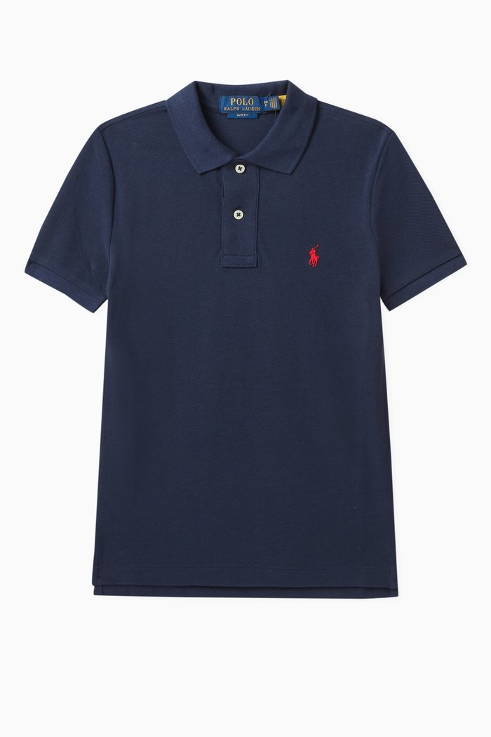 

Custom Fit Polo Shirt in Cotton, Blue