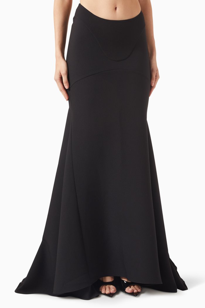 

May Flared Maxi Skirt, Black