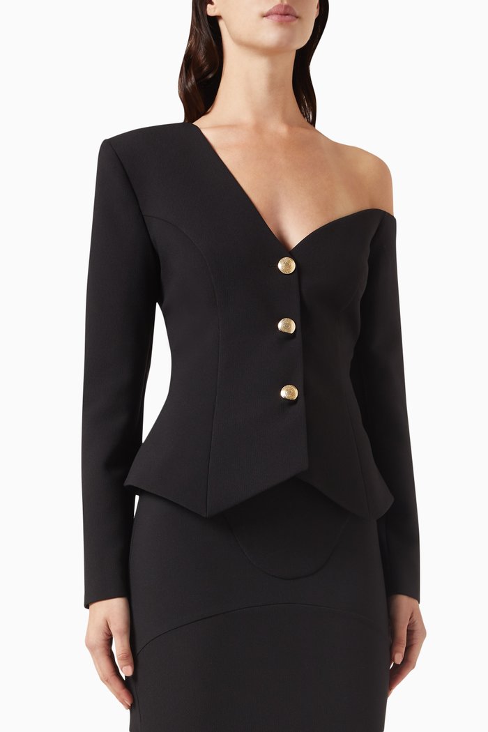 

One-shoulder Blazer, Black