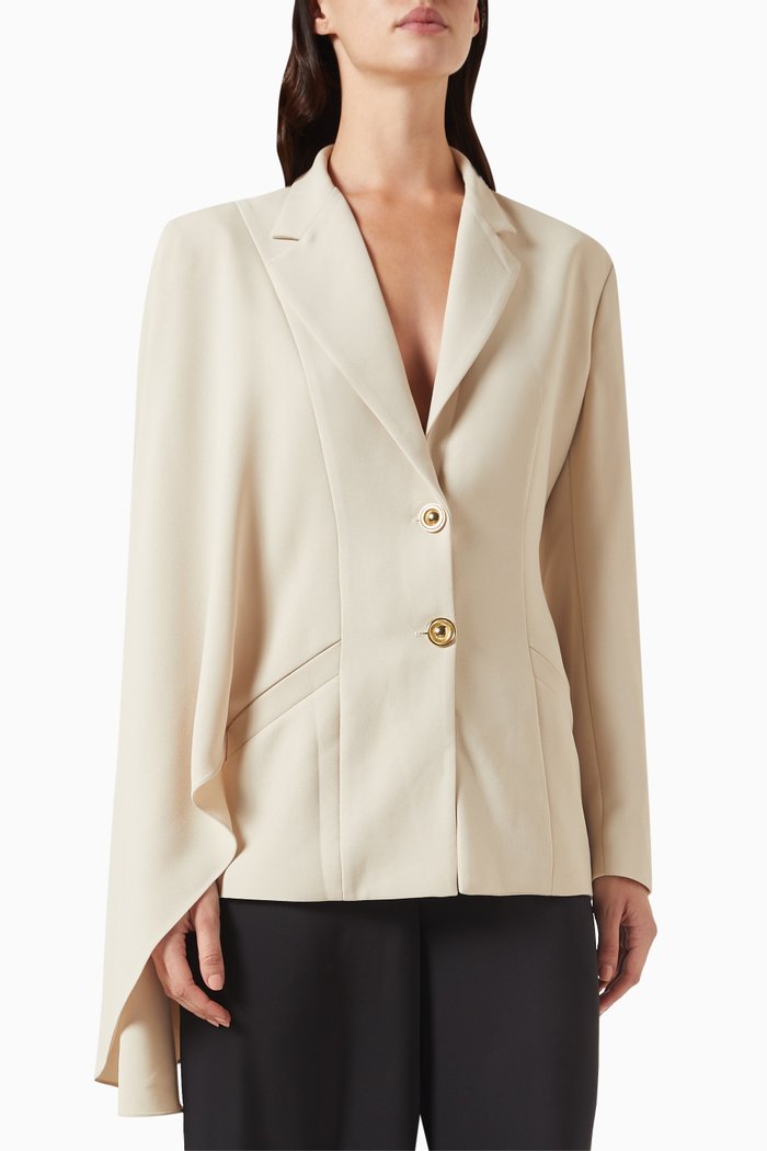 

Cape-sleeved Blazer in Viscose, Neutral