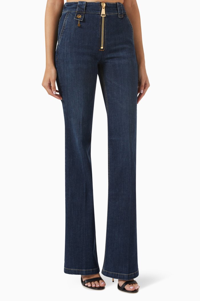 

Boot-cut Jeans in Denim, Blue