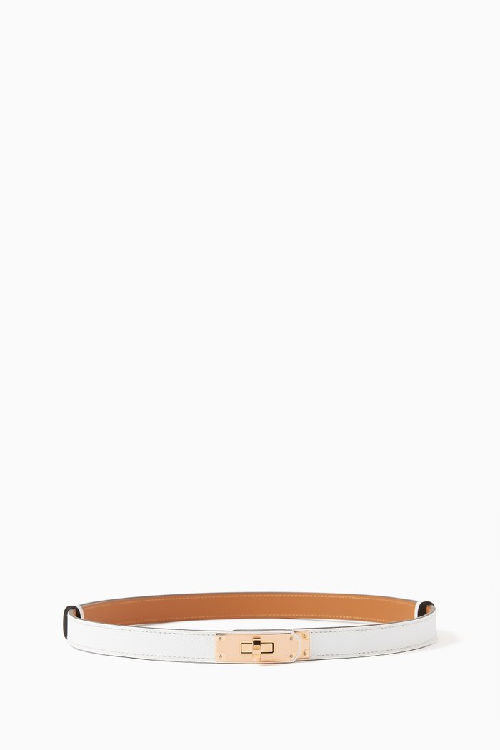 

Unused Kelly Belt in Epsom Leather & Rose-gold Hardware, Grey