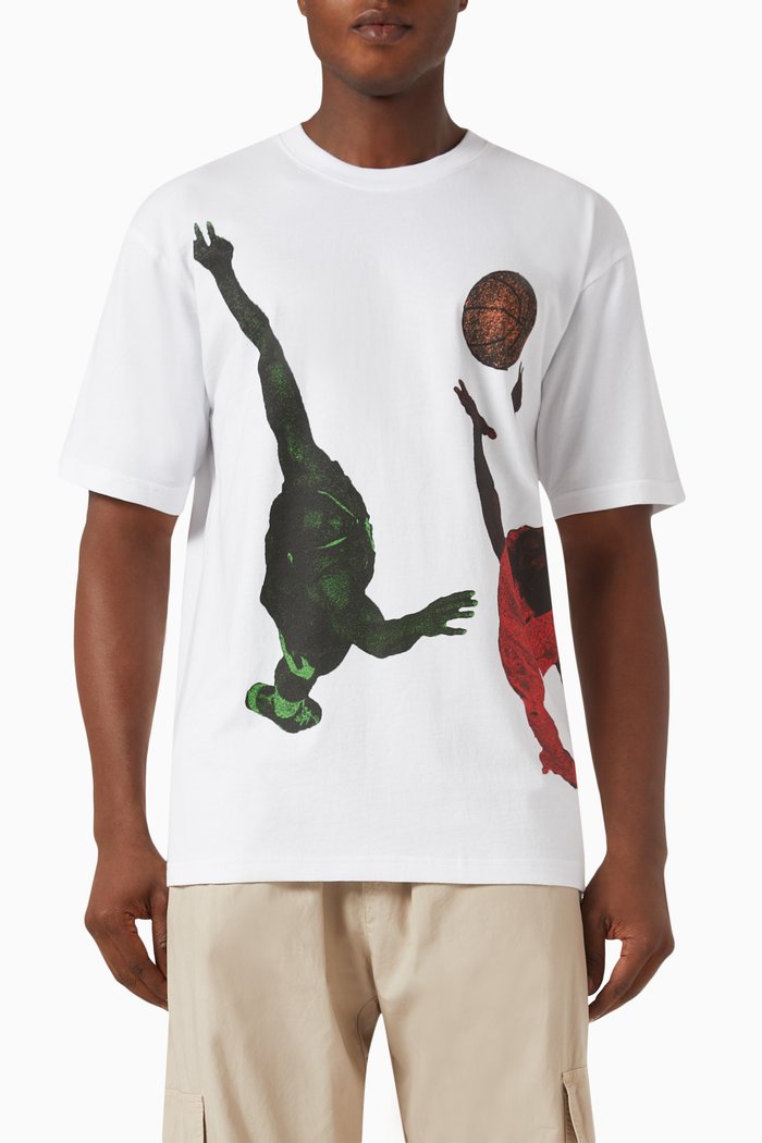 

Jump Ball T-shirt in Cotton, White