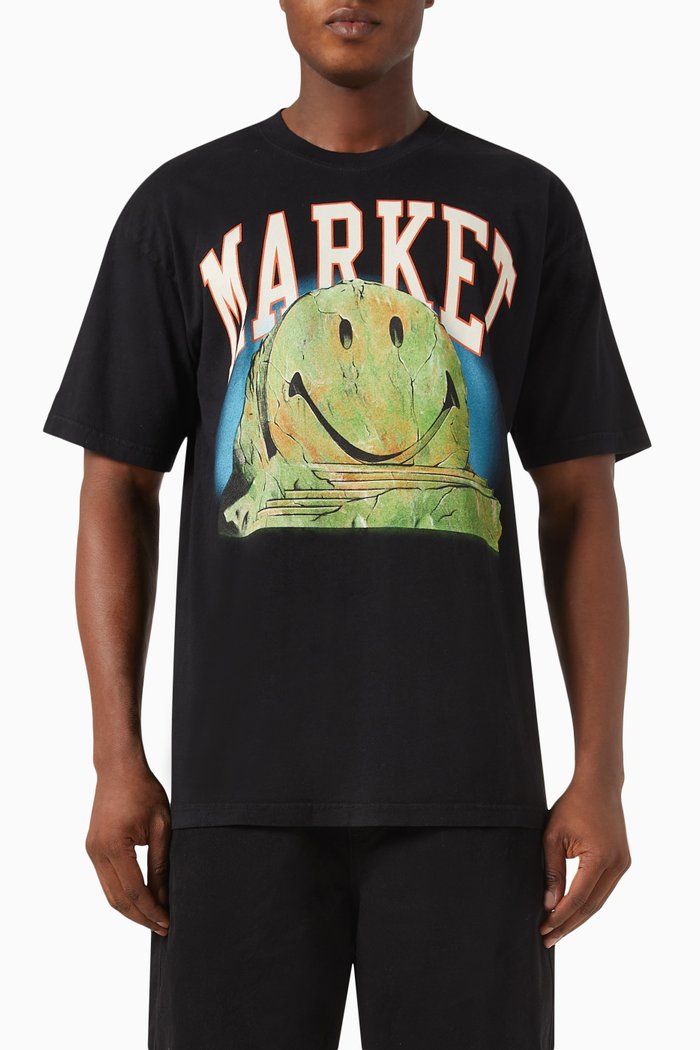 

Smiley Out of Body T-shirt in Cotton, Black