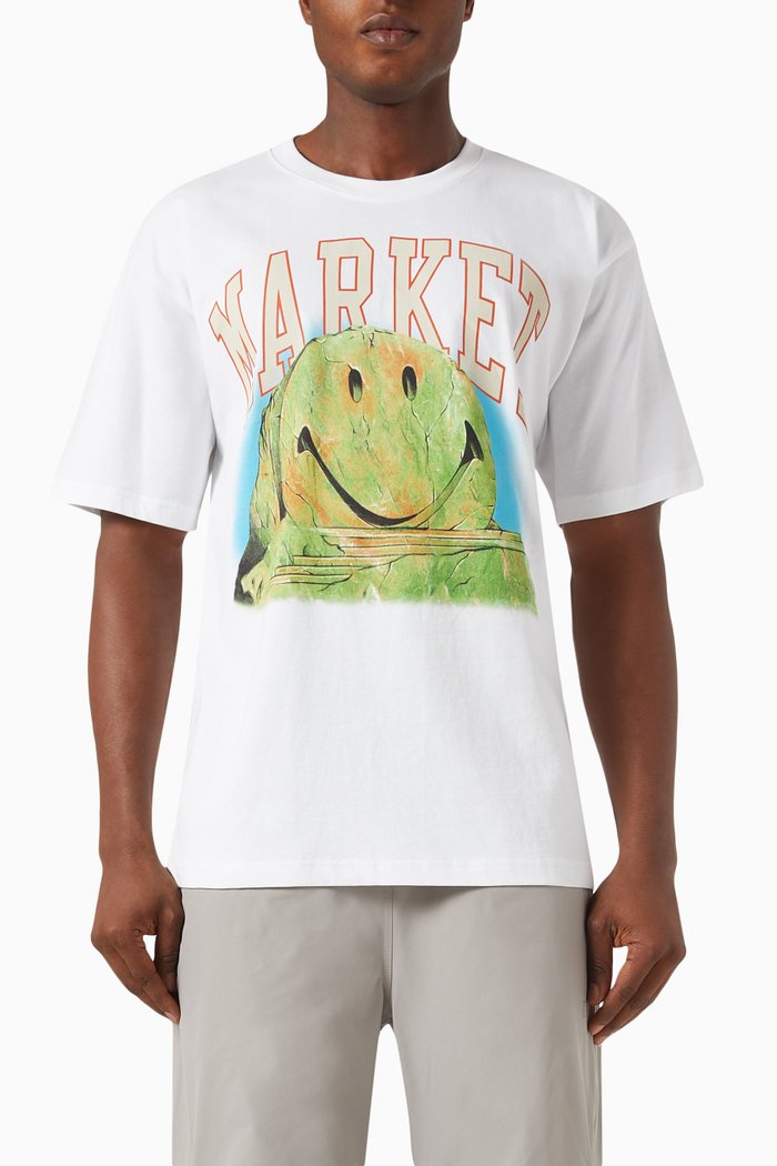 

Smiley Out of Body T-shirt in Cotton, White