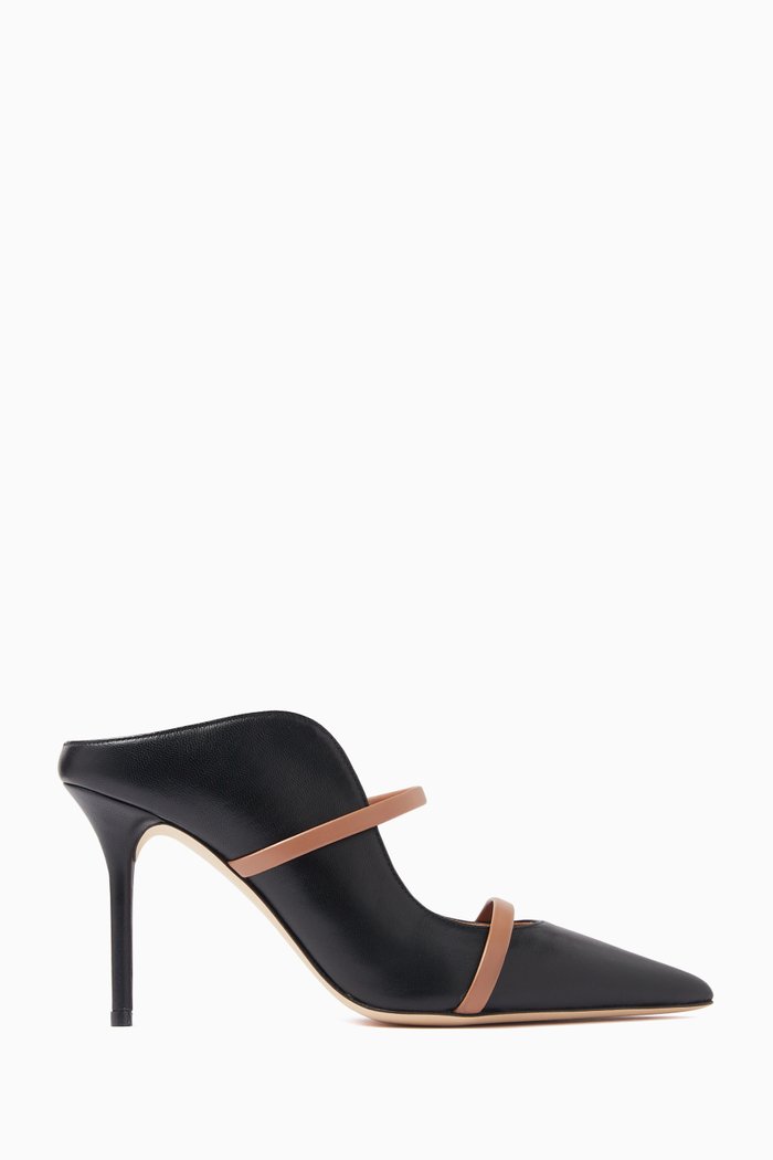 

Maureen 85 Mules in Nappa, Black