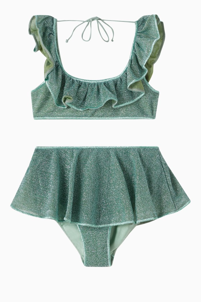 

Osemini Lumiere Two-piece Bikini in Glitter Nylon, Blue