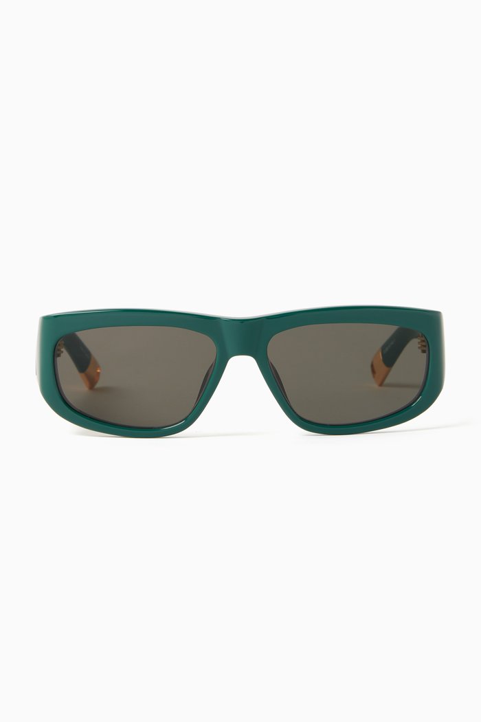 Les Lunettes Pilota Sunglasses in Acetate, Green