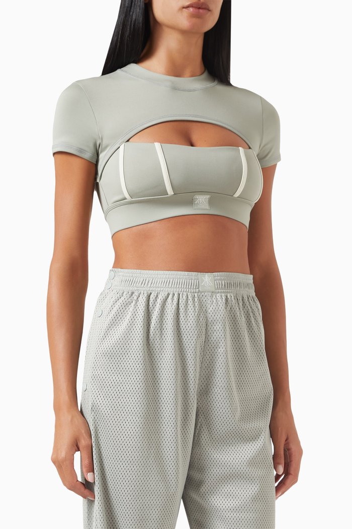 

Kit Bra Top in Recycled Polyester, Grey