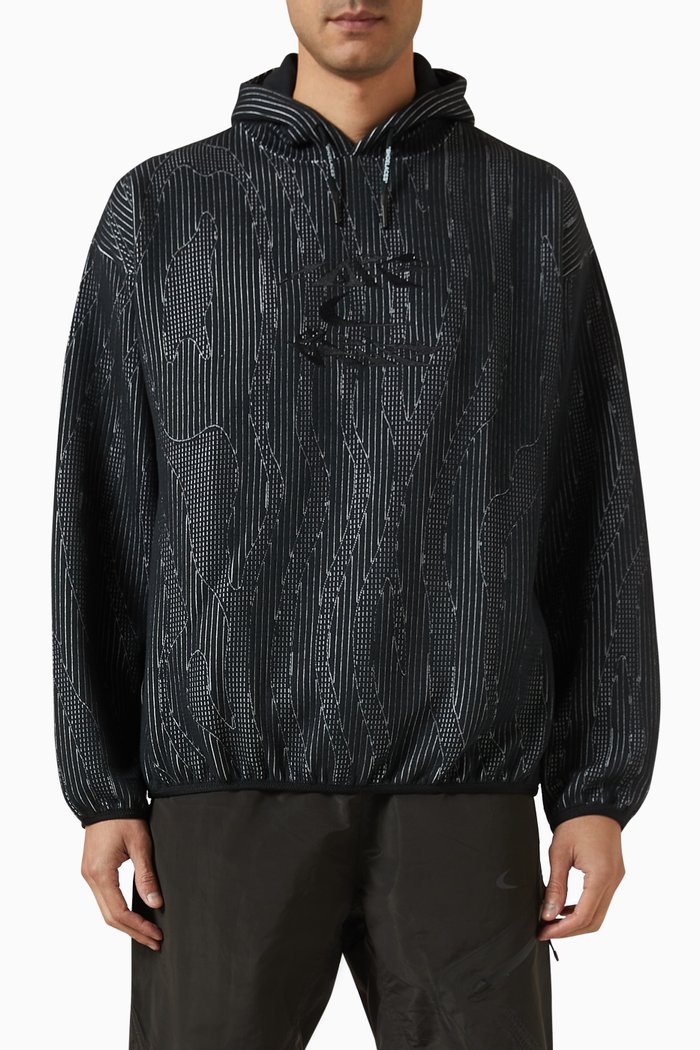 

x Off White Logo Hoodie in Organic Cotton, Black