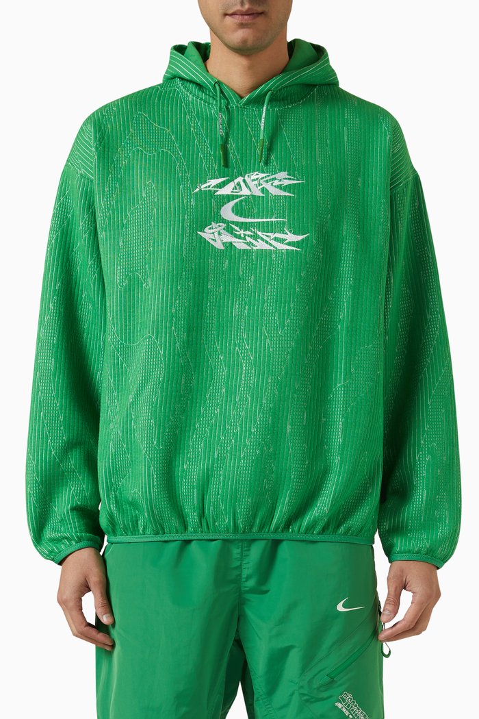 

x Off White MC Engineered Hoodie in Cotton, Green