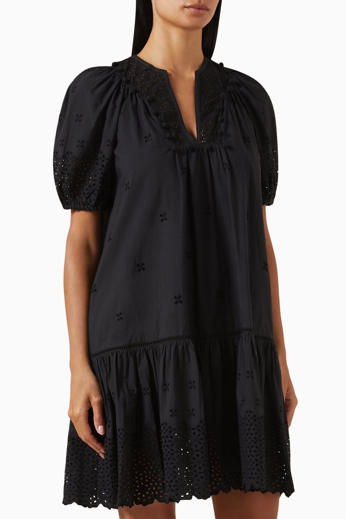 Aurora Dress in Cotton, Black