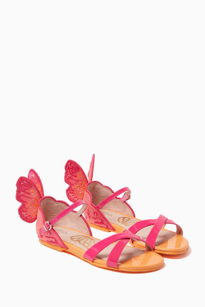 

Butterfly Chiara Sandals in Leather, Pink