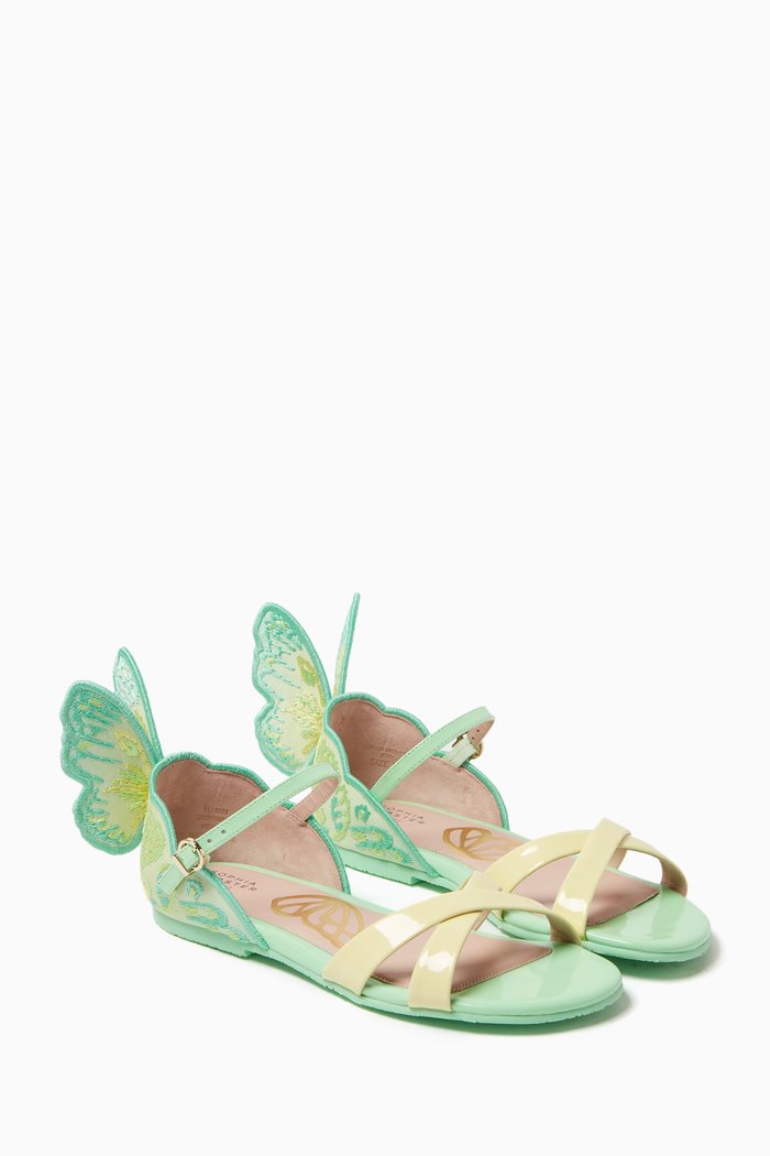

Butterfly Chiara Sandals in Leather, Green