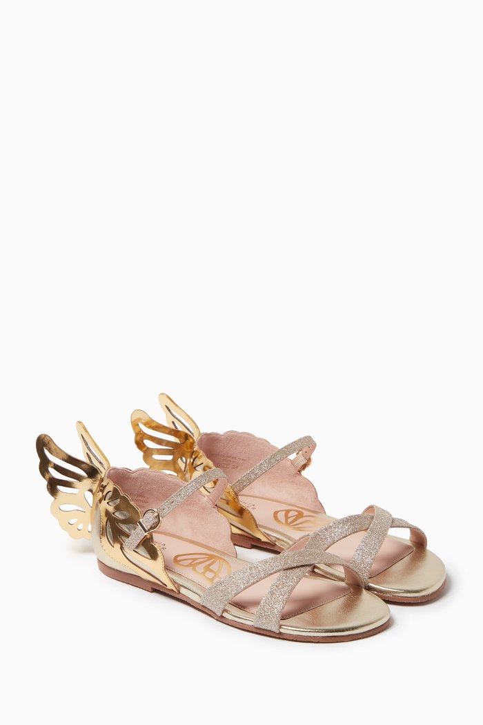 

Super Wings Chiara Sandals in Leather, Gold