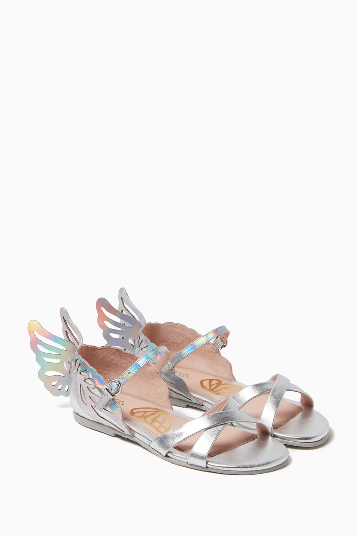 

Butterfly Chiara Sandals in Leather, Silver