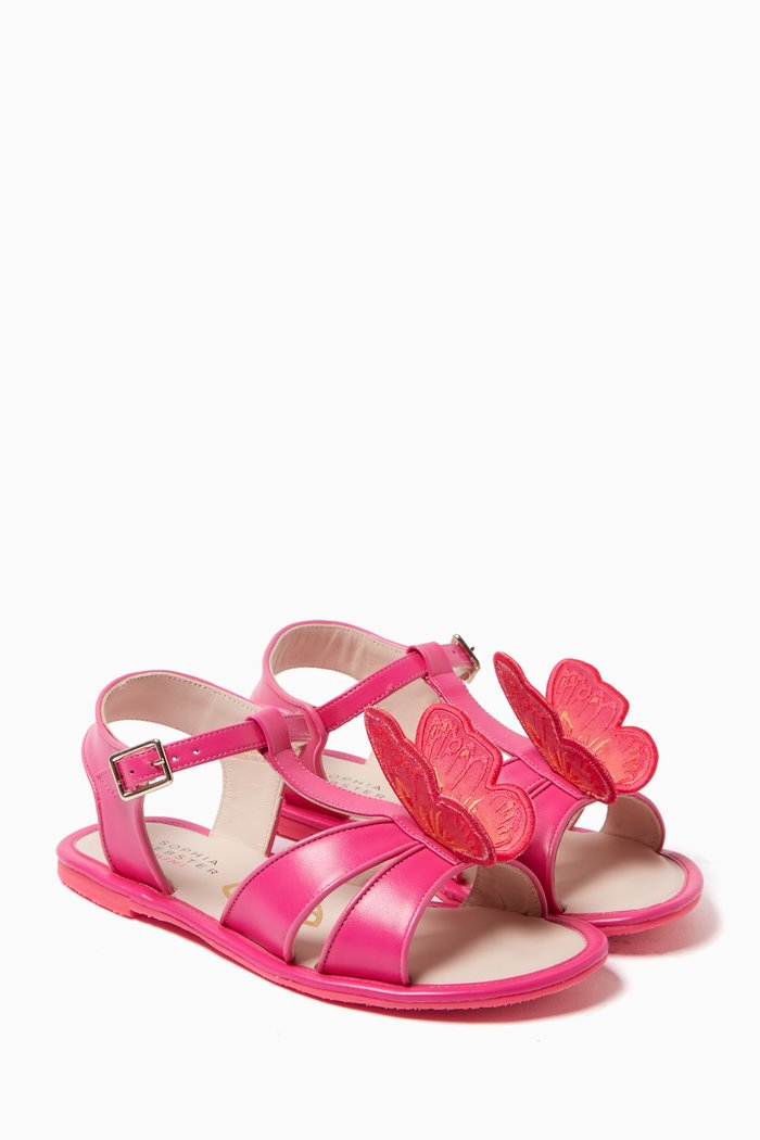 

Butterfly Sandals in Leather, Pink