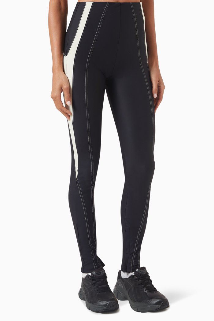 

Sora Seamed Leggings in Nylon, Black