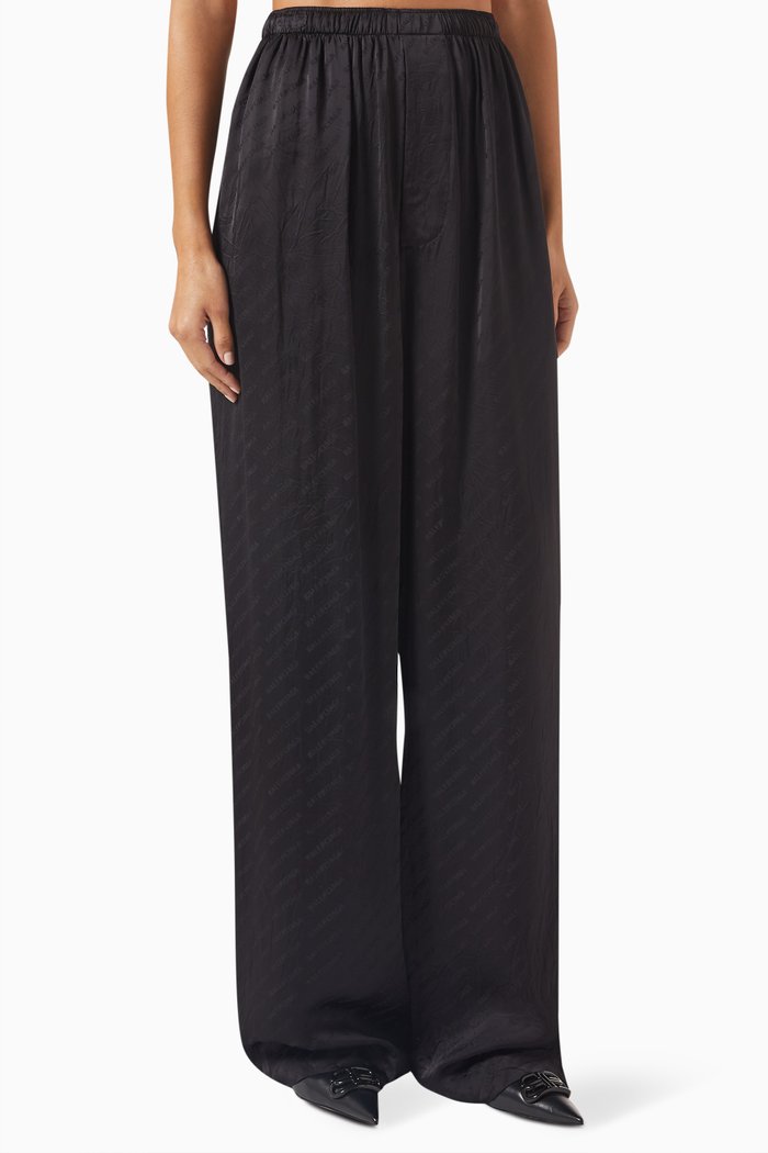 

Stencil All-over Pyjama Pants in Jacquard, Black