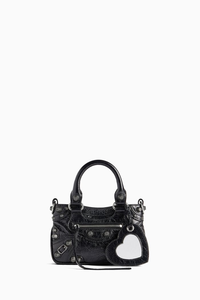

Mini Neo Cagole Tote Bag in Arena Lambskin, Black