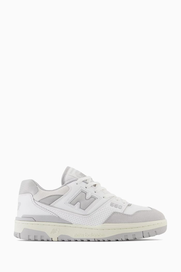 

BB550 Low-top Sneakers in Leather & Suede, White
