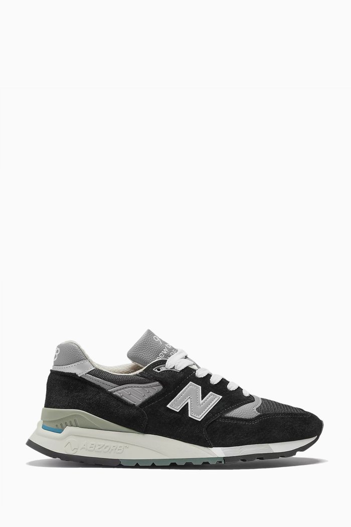 

Made in USA 998 Sneakers in Leather & Mesh, Black