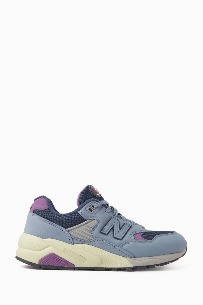 

580 Sneakers in Mesh & Nubuck Leather, Blue