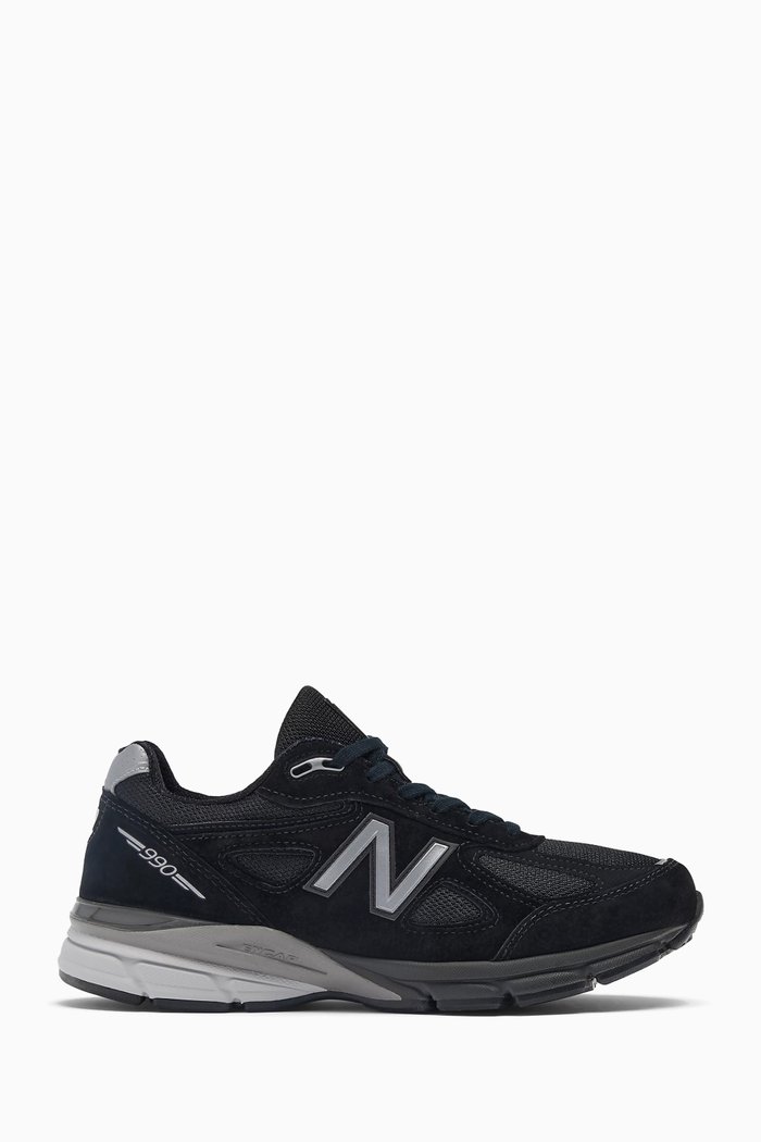 

Made in USA 990v4 Sneakers in Suede & Mesh, Black