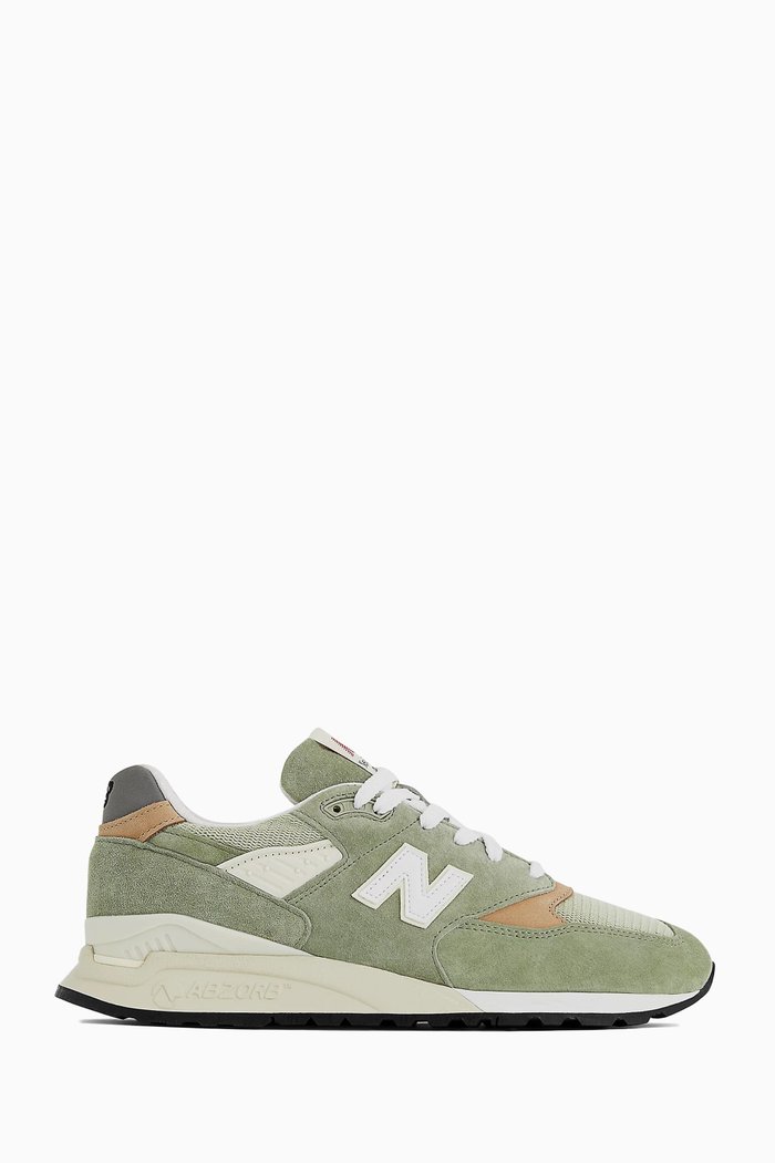 

Made in USA 998 Sneakers in Suede & Mesh, Green