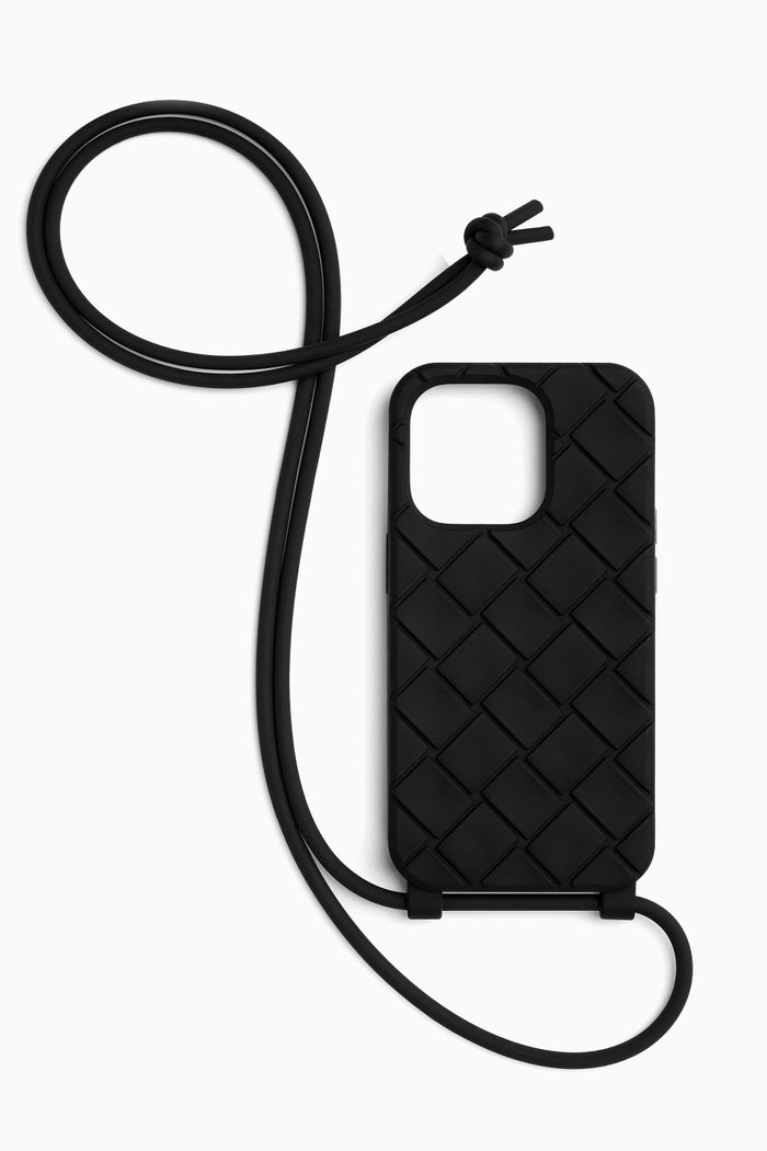 

iPhone 15 Pro Case and Strap in Rubber, Black