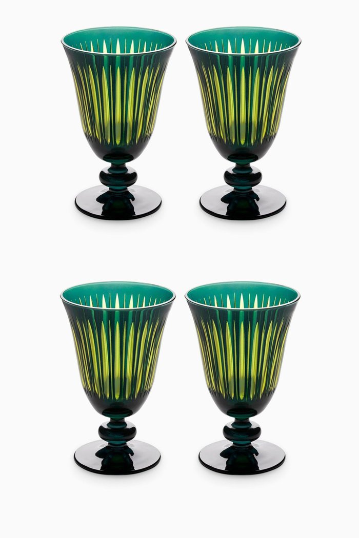 

Prism Wine Glasses, Set of 4, Green
