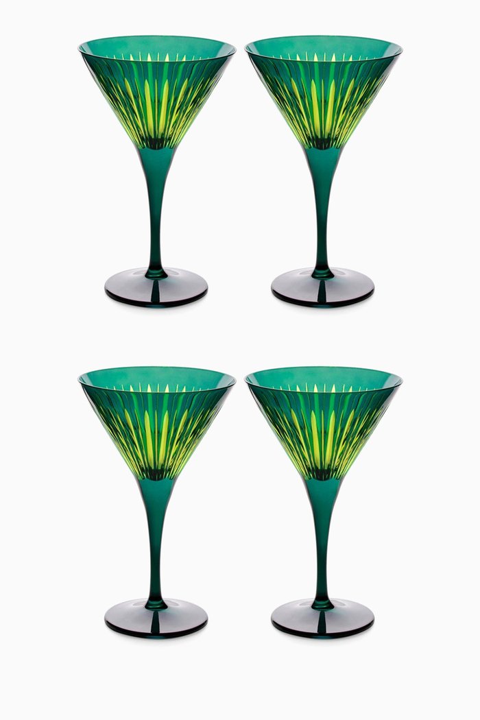 

Prism Martini Glasses, Set of 4, Green